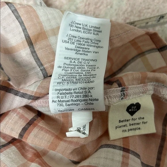 Madewell Park Popover Plaid Short Sleeve Shirt Size Medium Cotton Blend Office - Picture 5 of 13